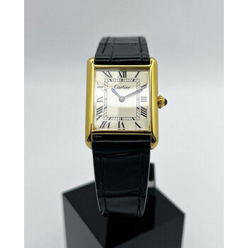 (SOLD!!) 23mm • 1995 Cartier Roman Tank Manual Winding White Dial